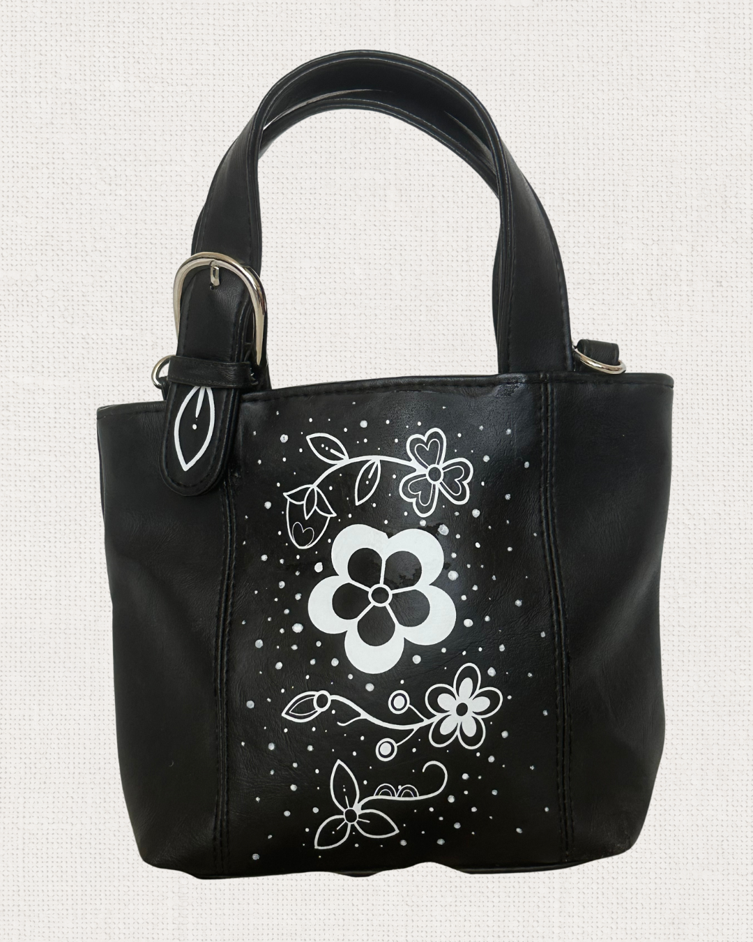 Black Floral Purse