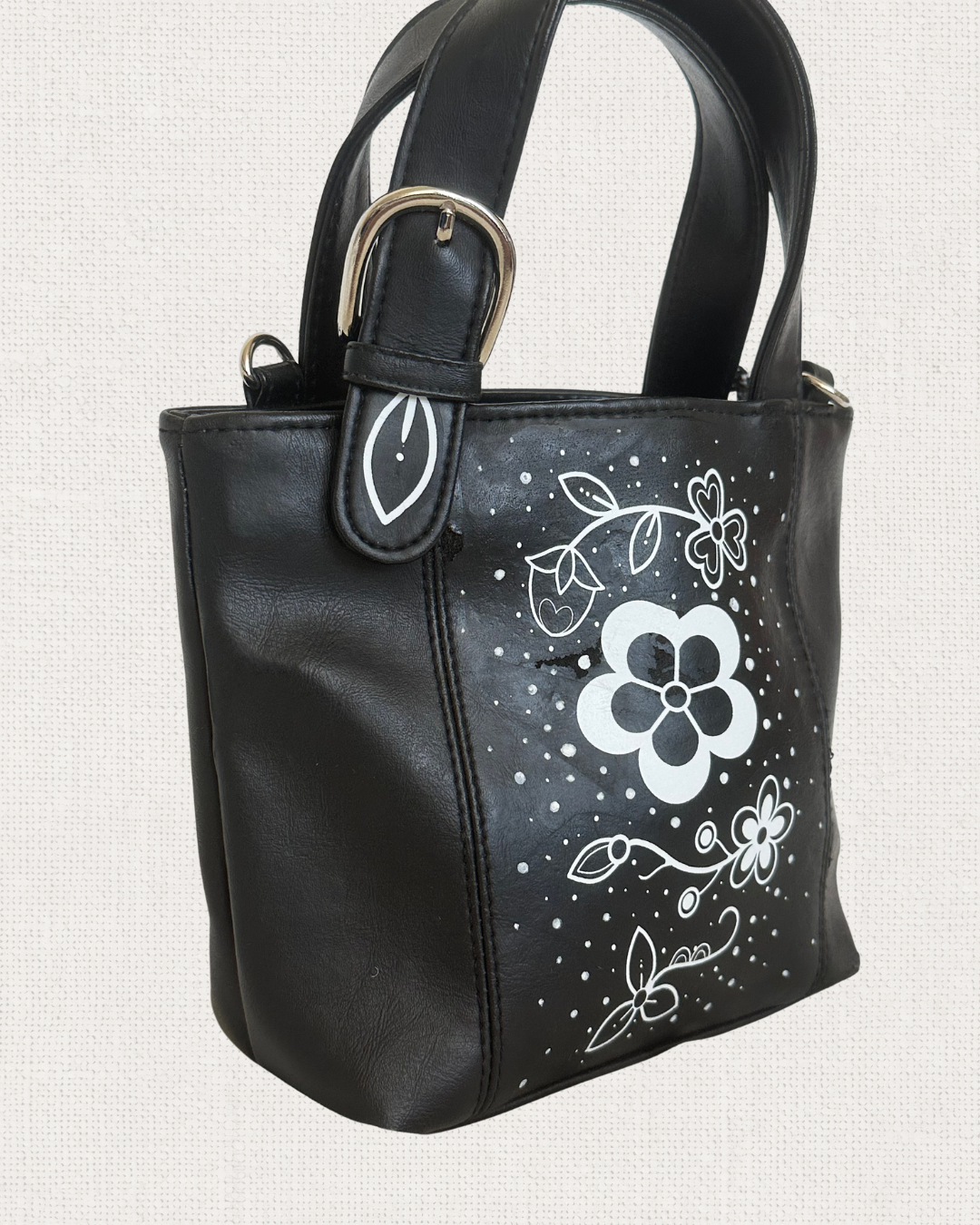 Black Floral Purse