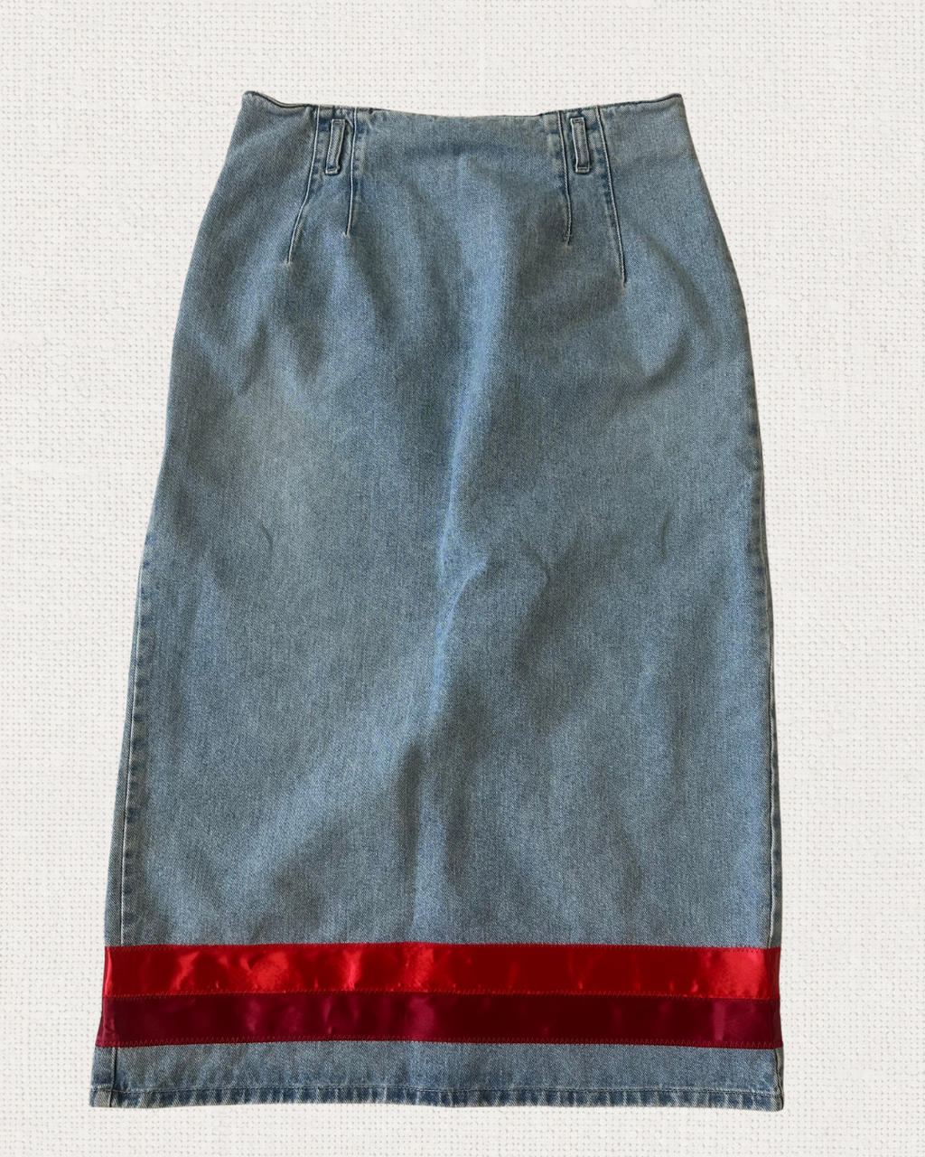 Ribbon Denim Skirt