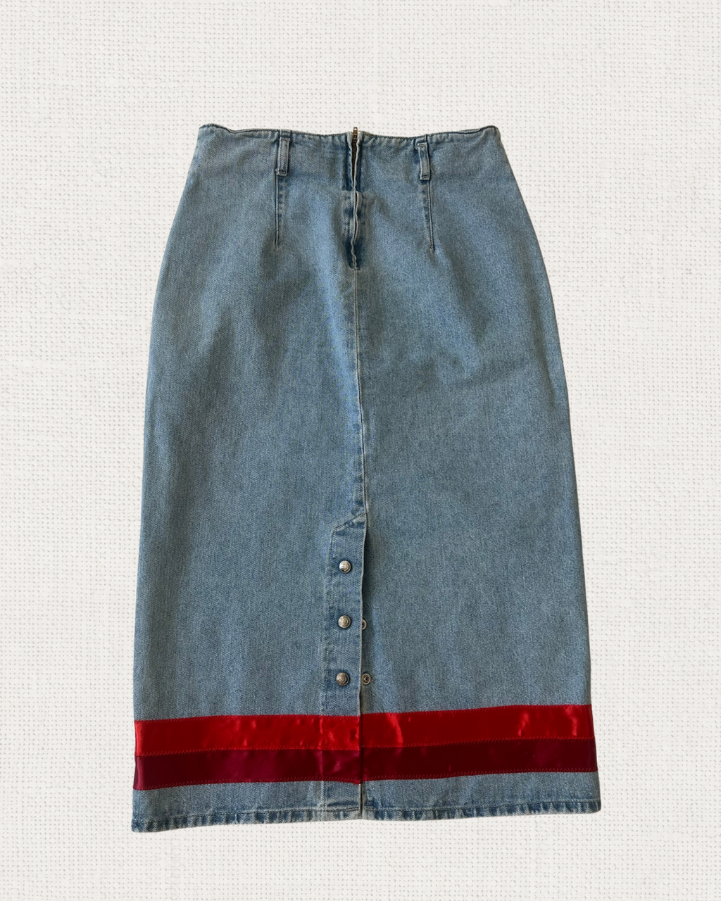 Ribbon Denim Skirt