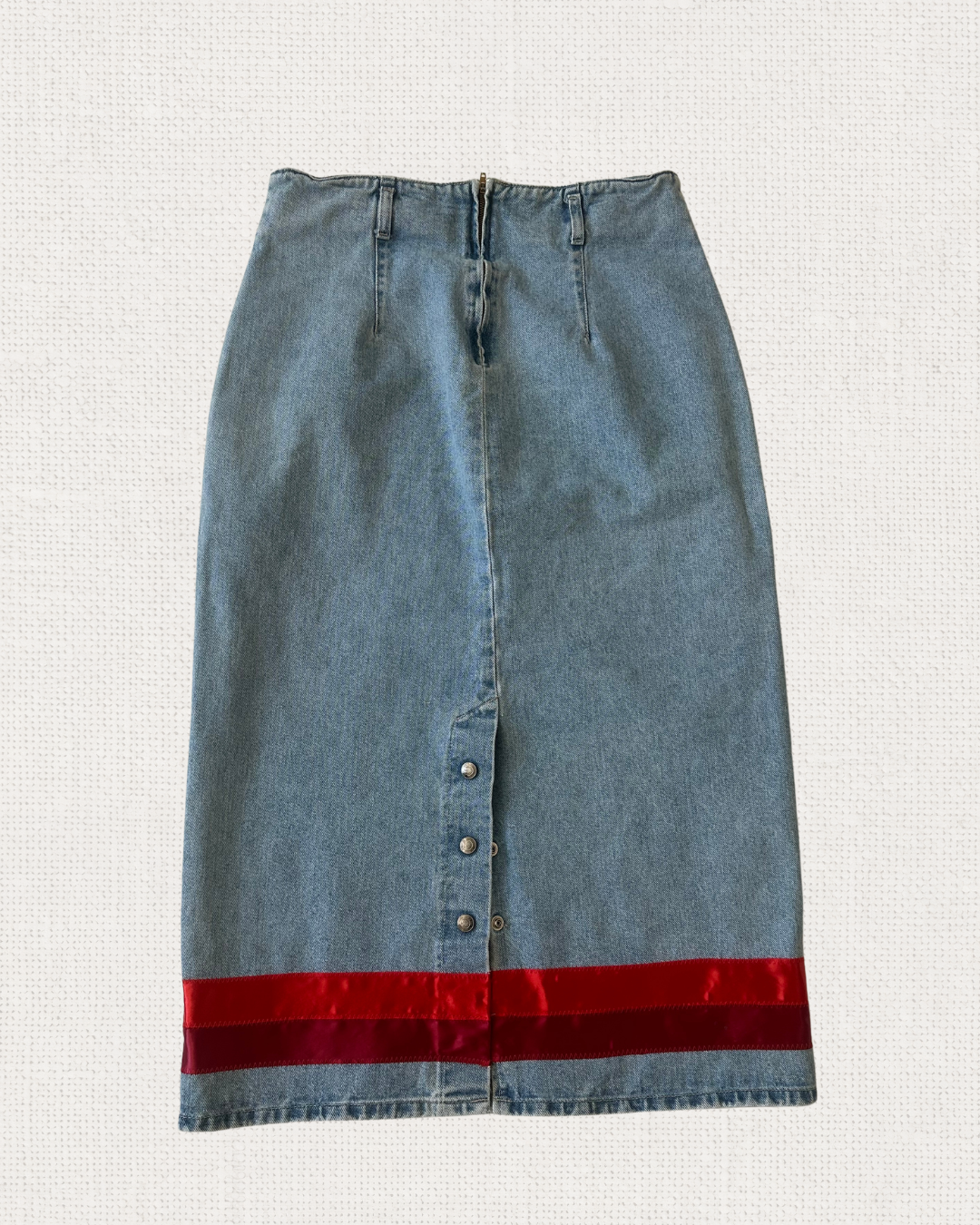 Ribbon Denim Skirt